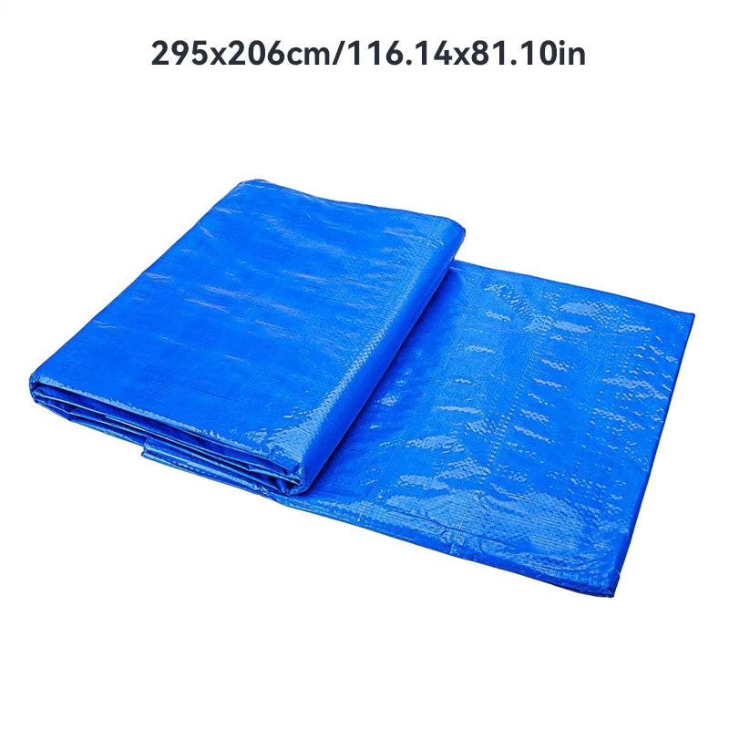 tapis sol imperméable bleu texture rugueuse pratique résistant grande taille piscine extérieure camping