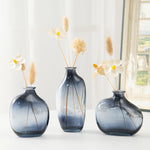 vases transparents modernes marron bleu texture ombre décoration table