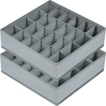Boîte organisatrice grise avec 6 compartiments pour sous-vêtements