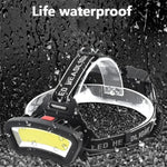 lampe frontale led rechargeable usb noir blanc bande ajustable indicateur charge longue portée fishing