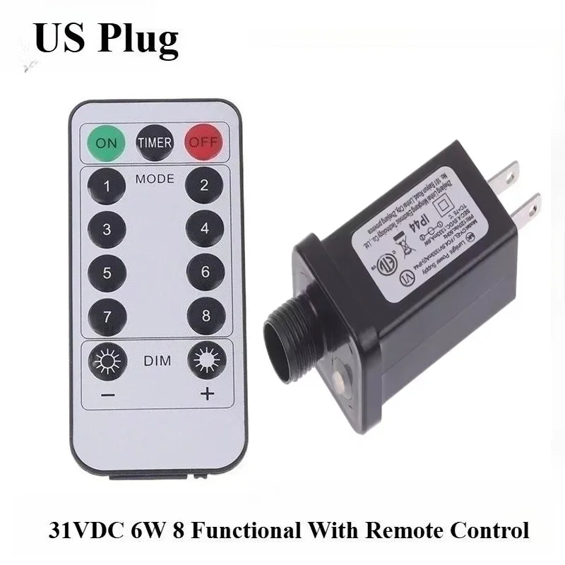 transformateur electrique ip44 waterproof 31vdc 6w prise eu télécommande 8fonctions led adapter