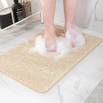 tapis douche bain crème texture éponge moderne antidérapant salle bain rapide séchage respectueux environnement
