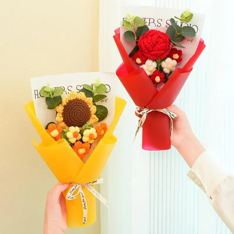 bouquet fleurs artificielles roses tournesols rouge jaune blanc moderne décoration intérieure anniversaire femme mère