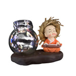 vase verre transparent plante figurine monks artisanal décoration table maison étude balcon living room