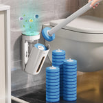 brosse wc jetable adhésive blanche bleue moderne salle bain nettoyage détartrant supplémentaire