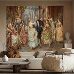 toile d'art multicolore scène historique personnages élaborés classique tapisserie intérieurcoration mur