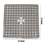 tapis bain antidérapant gris moderne perforations taches blanches opacité suction lavable machine