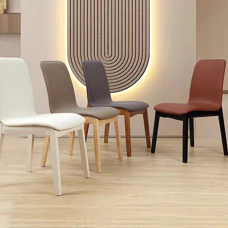 chaises salle manger moderne bois PU gris clair vert menthe rouge brique blanc minimaliste
