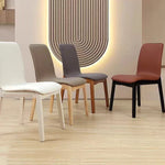 chaises salle manger moderne bois PU gris clair vert menthe rouge brique blanc minimaliste