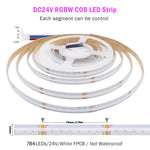 Ruban led flexible rgbw rgbww 24v 784 leds adhésif moderne salon