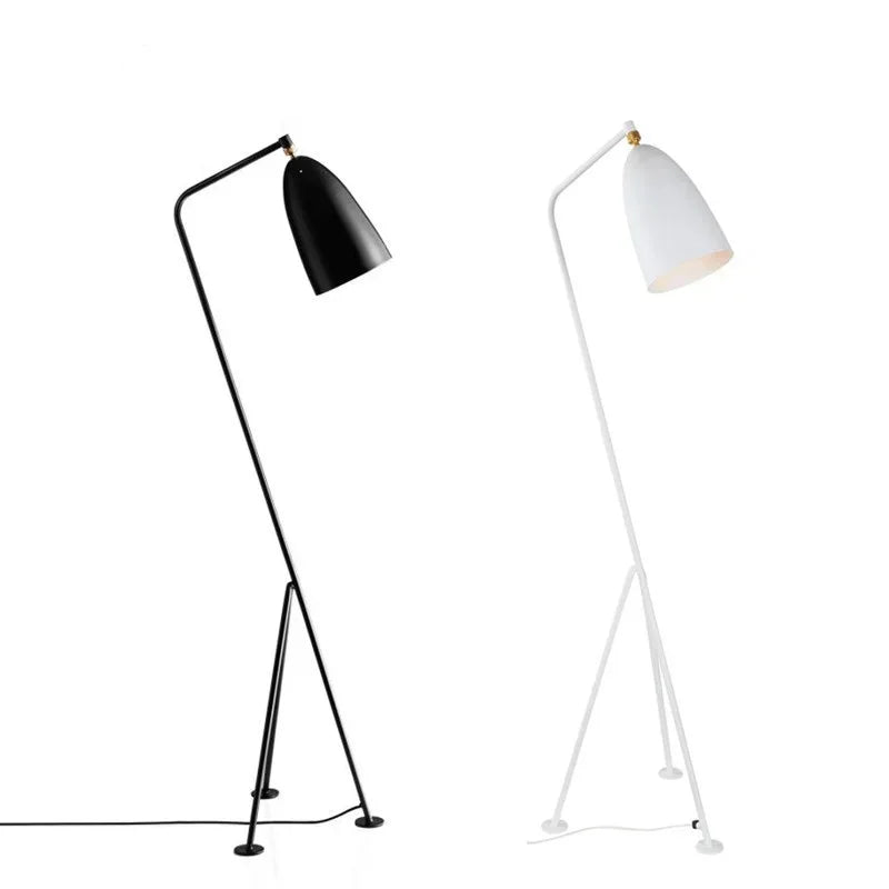lampe sol moderne noir pieds métal ampoules led autonomes contemporaine trípiede cable