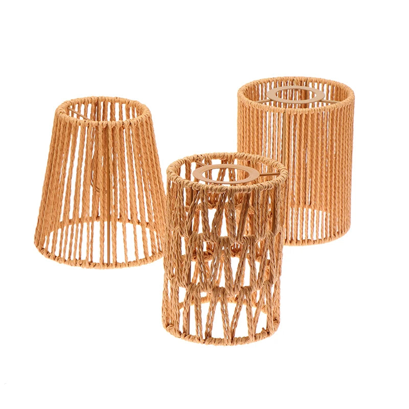 cache lampe boho tressé naturel salon chambre opaque artisanal rustique suspension