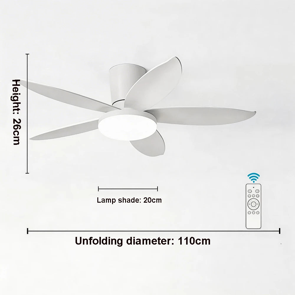 ventilateur moderne noir bois foncé simple silencieux led controle mural traditionnel garantie