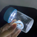 bocal verre transparent moderne couvercle led bleu violet rouge noir