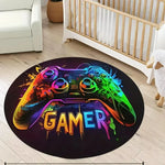 tapis rond gamer manette couleur vive moderne antidérapant polyestère extérieur intérieur chambre