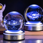 veilleuses boule cristal galactique planètes étoiles moderne lumière led transparentes enfants chambre deco table