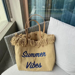 sac plage toile réutilisable pliable boho chic poignées cuir multiple usage femmes pique nique