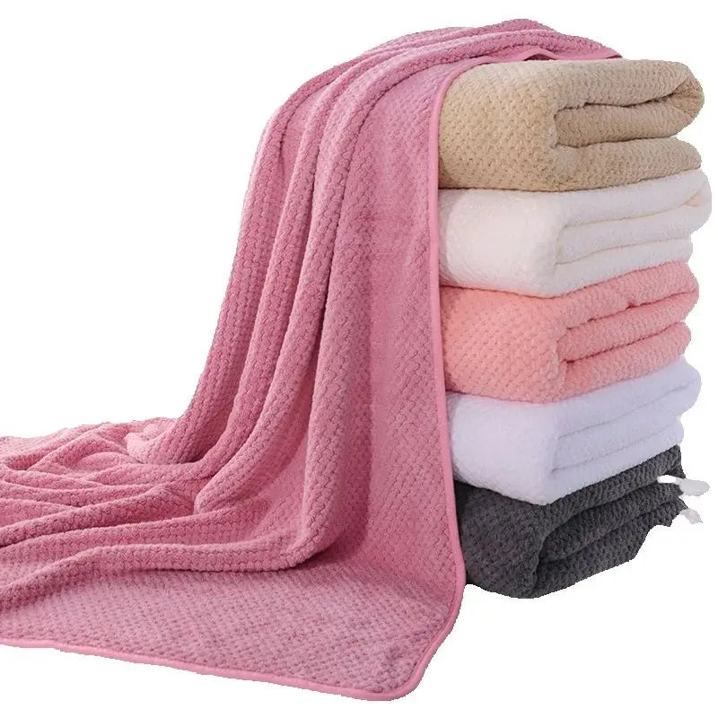 serviette bain rapide séchage microfibre rose beige gris blanc texture pointillée moderne 140x70cm