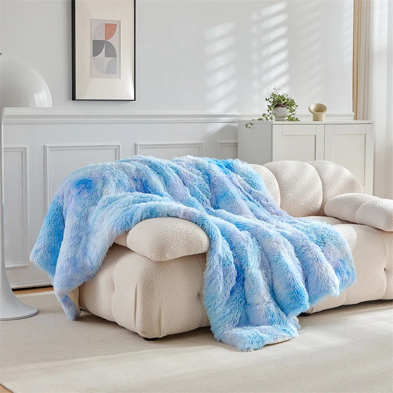 couverture multicolore rayée velours polyester douillet portable automne hiver hospitalière voyage