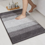 tapis bain imperméable rayures horizontales bleu marine gris moderne simple
