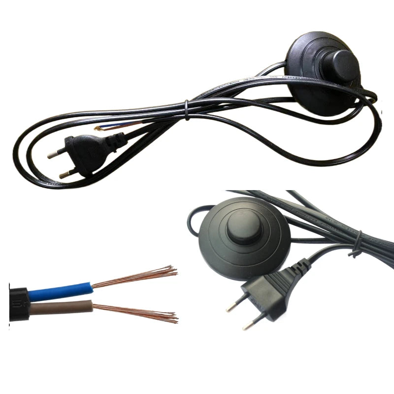 interrupteur pédalier noir moderne lampe pied surface texturée minimaliste visserie ressort métallique