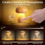 Lampe champignon avec abat-jour vert - ambiance tamisée