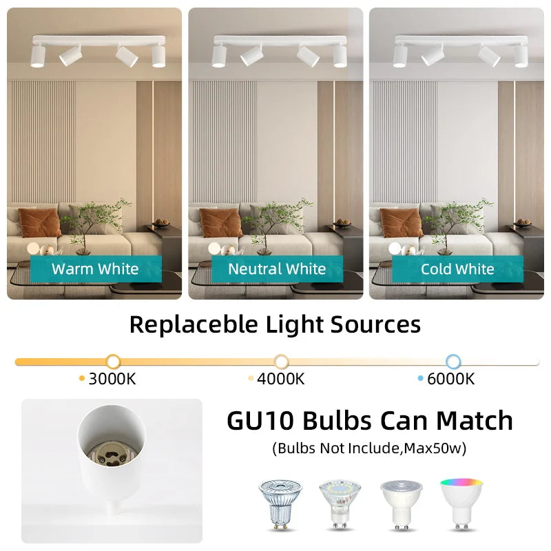 spots led plafonniers gu10 remplaçables ampoules modernes éclairage intérieur chambre cuisine