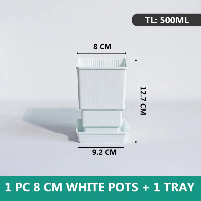 pot orchidée blanc moderne plastique perforé drainage plante verte décoration maison fleur