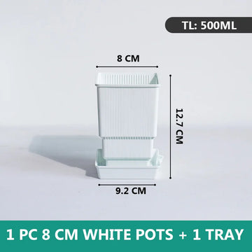 pot orchidée blanc moderne plastique perforé drainage plante verte décoration maison fleur