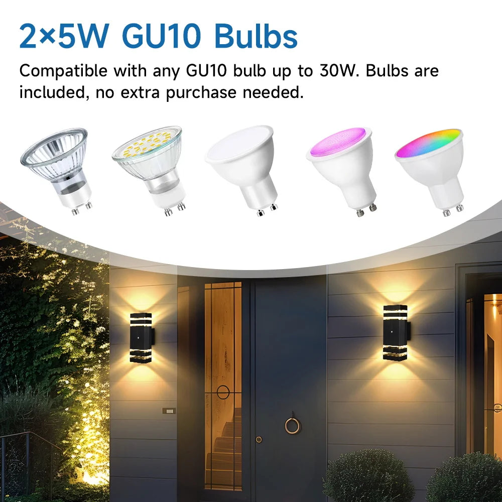 lampe murale extérieure moderne noire transparente rayures horizontales 249 2000 lumens led