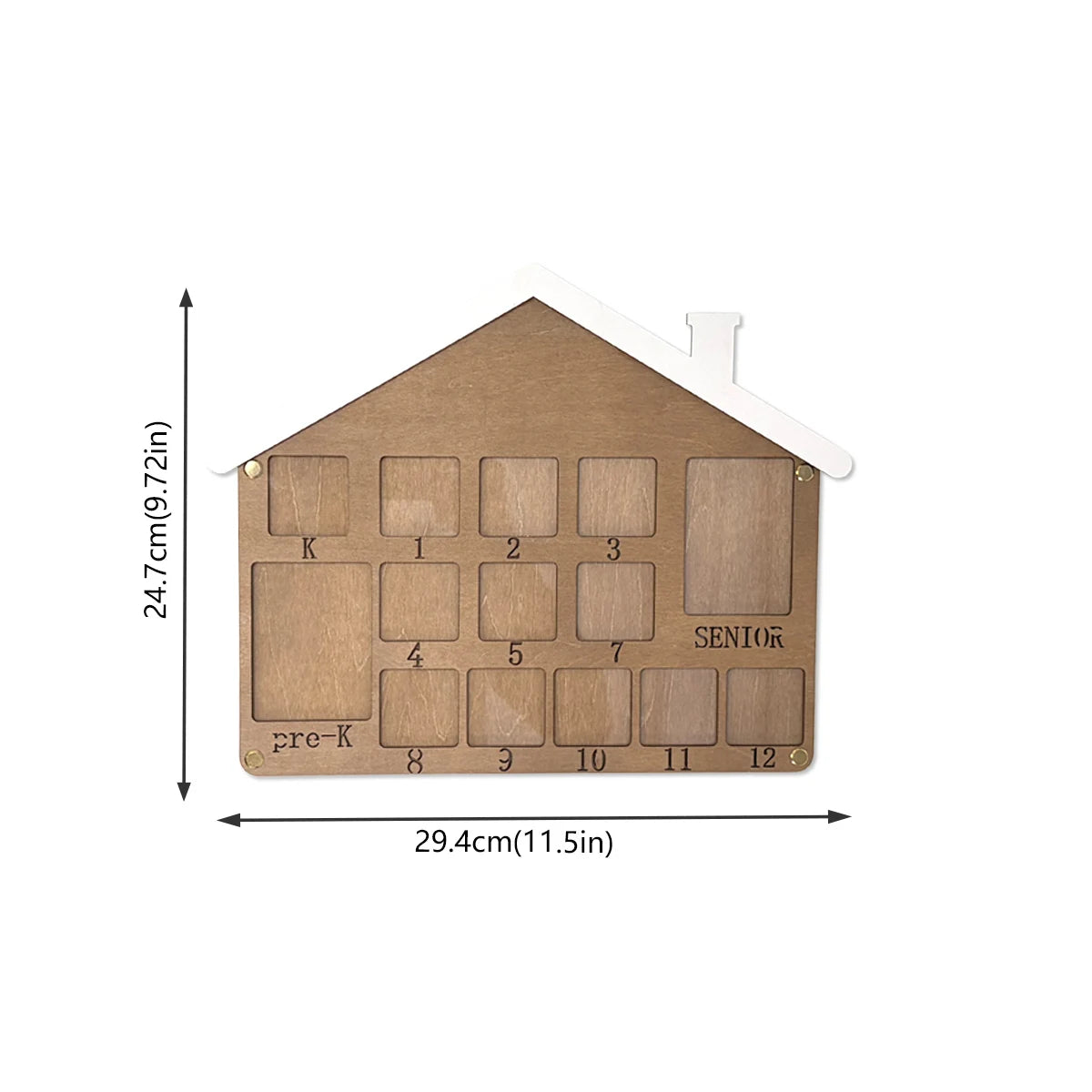 cadre photo maison bois rustique ouvertures numérotées pré senior écolier années scolaires