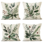 housse coussin polyester zip motif végétal feuilles vertes branches 45x45cm chambre salon