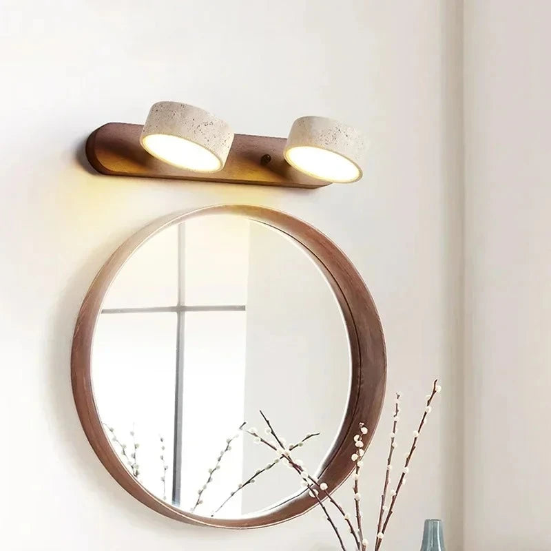 applique murale led pierre naturelle texture granulée moderne couleur bois beige noir