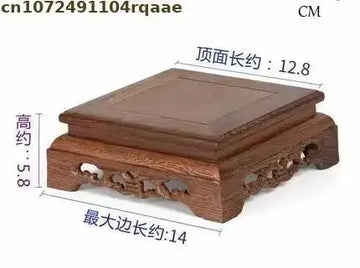 support présentation bois marron sculpté ming simple décoration plantes vases thé crafts display stand