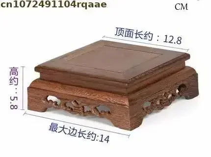 support présentation bois marron sculpté ming simple décoration plantes vases thé crafts display stand