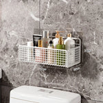 paniers rangement noir maille métallique moderne sans percer salle bain cuisine