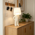 lampe table décorative abat jour plissé blanc crème jaune moderne chambre coucher led semi