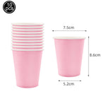 vaisselle jetable moderne rose assiettes fourchets couteaux verres serviettes anniversaire enfants fête