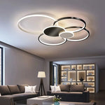 plafonnier moderne led noir blanc doré circulaire géométrique chambre salon