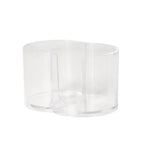 organisateur rangement double compartiment cotons tiges disques démaquillants moderne transparent noir blanc