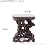 support bois sculpté théière tasse figurine bébé bol décor maison artisanal rustique