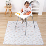 tapis imperméable anti dérapant blanc bleu orange vert motif tracteurs dinosaures moderne enfant