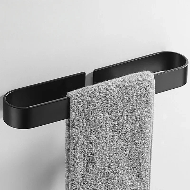 porte serviettes mural blanc noir gris aluminium moderne lisse autonome simple fixations