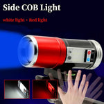 lampe torche led rechargeable support trépied éclairage secondaire rouge argenté moderne
