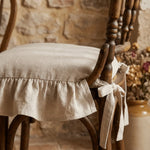 coussin chaise blanc beige noir classique rustique doux anti salissure attaches ruban