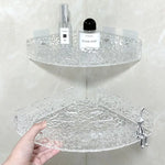 étagères salle bain transparentes texturées modernes clips fixation réutilisables acrylique