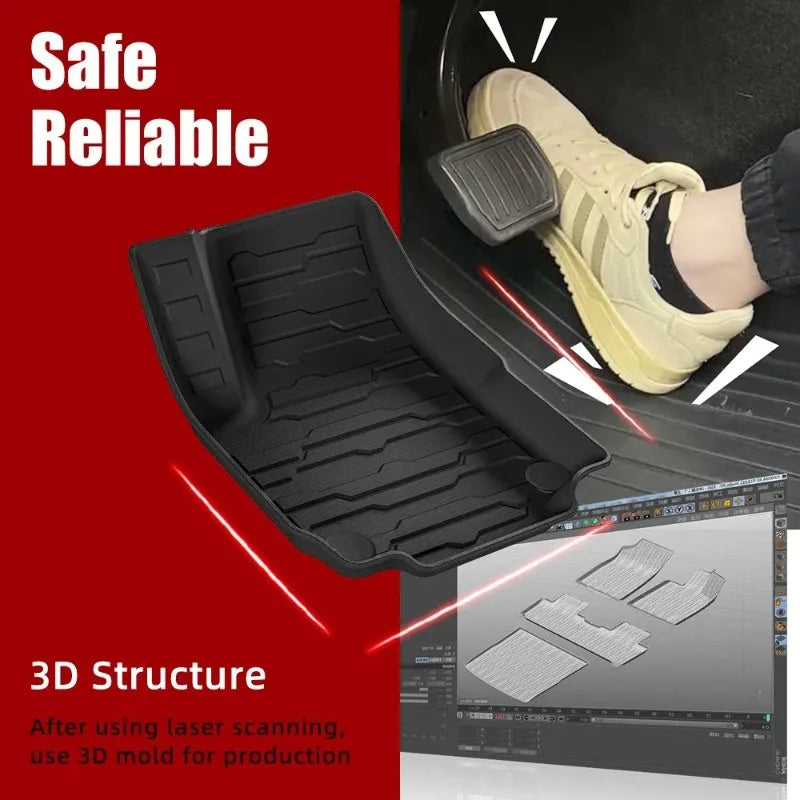 tapis sol voiture noir texture géométrique moderne résistant imperméable protection intérieure tpe