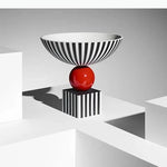 vase moderne orange rayures horizontales décoration intérieure résine abstraite sculptée ornement