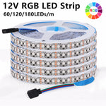 ruban led rgb blanc noir moderne adhésif 12v 60leds ip67 étanche 50000h