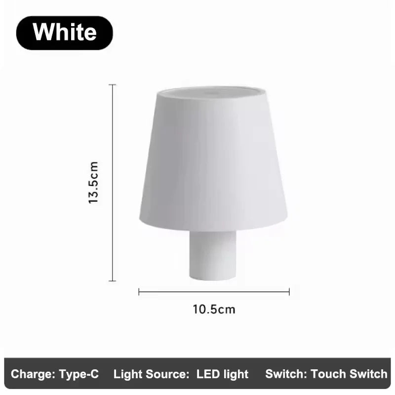 lampe table led rechargeable usb 2000mAh variateur tactile intensité variable lumière nuit RGB noir